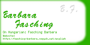 barbara fasching business card